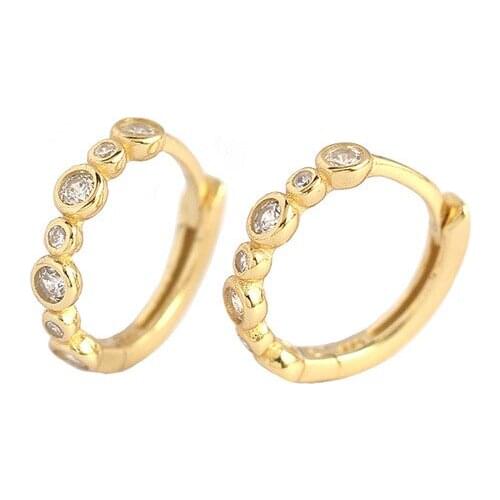 925 Sterling Silver Earring Fashion Geometric Round Semi-circle Ear Ring Pearl Ear Buckle Simple Temperament Woman Girl Ear Jewe