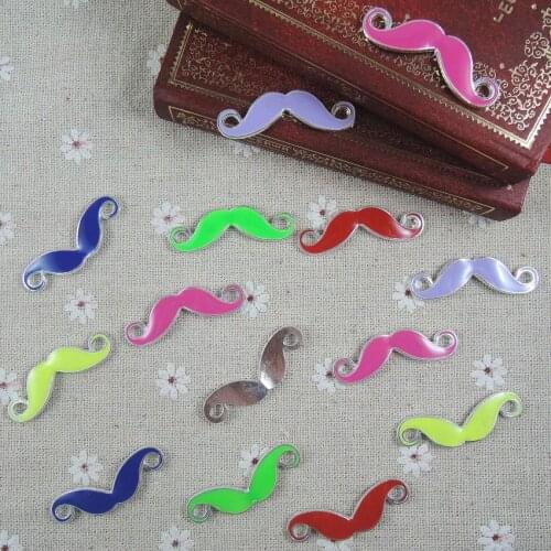 5pcs 38*12mm Mixed Colors Beard Moustache Charms & Pendants for Jewelry Making DIY Handmade Bracelet Accessories ZN103