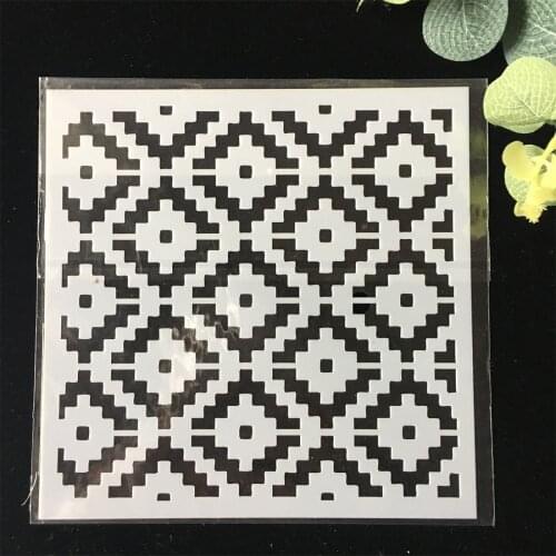 New 15cm 5.9" Square DIY Layering Stencils Wall Painting Scrapbook Coloring Embossing Album Decorative Paper Card Template