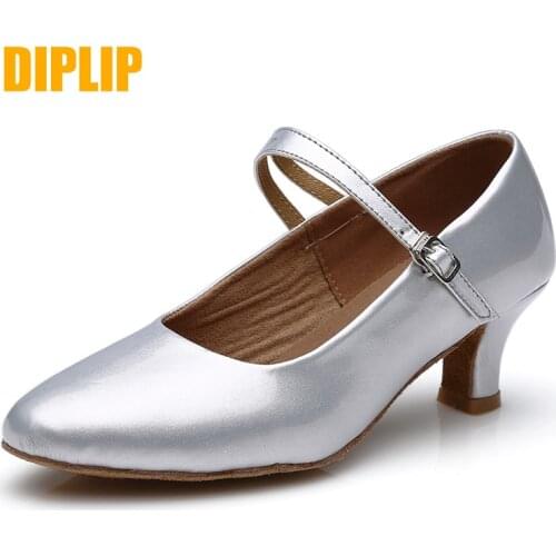 DIPLIP New Modern Dance Shoes Women National standard dance Girls Dancing Shoes High Heeled Ballroom Latin Dance Shoes For Women