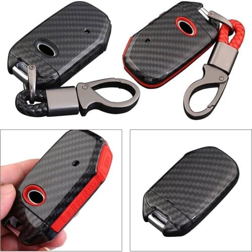 Carbon Style Car Remote Key Cover Case fob For Kia Sportage Ceed Sorento Cerato Forte 2017-2019 Seltos Telluride 2020 2021