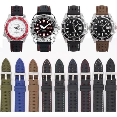 Universal Soft Silicone Watch Strap Bracelet Band for Samsung Active2 Huawei Watch GT2 18mm 20mm 22mm 24mm Breathable Wrist Belt