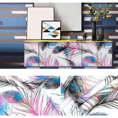 Waterproof Self Adhesive Wallpaper Floral Printed Furniture Desktop Living Room Kitchen Wall Paper Home Decor Cabinet Stickers