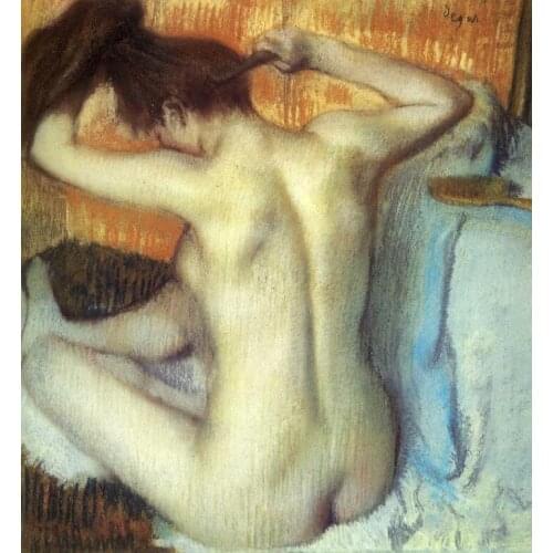 High quality Oil painting Canvas Reproductions Woman Combing Her Hair (1885) By Edgar Degas hand painted