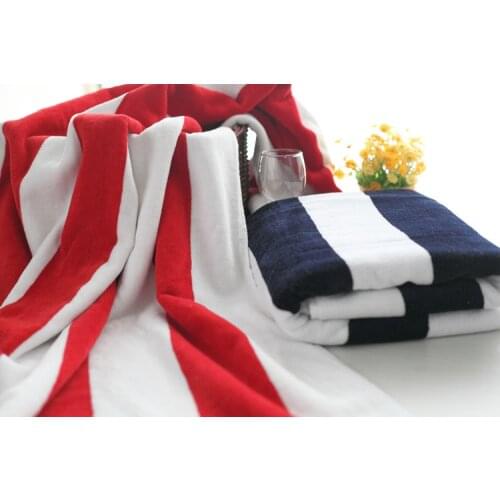 High Quality Cut Pile Terry Cotton Bath Towel 70*140cm serviette de bain Large Striped Men Beach Towel Camping Shower Towels