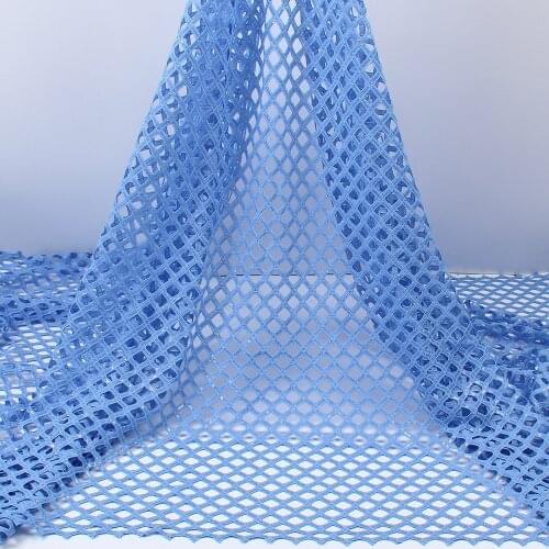 Women french Hollow lace sequins Cloth embroidery Hollow lace high quality wedding party dress DIY Cotton lace fabric 5Yards