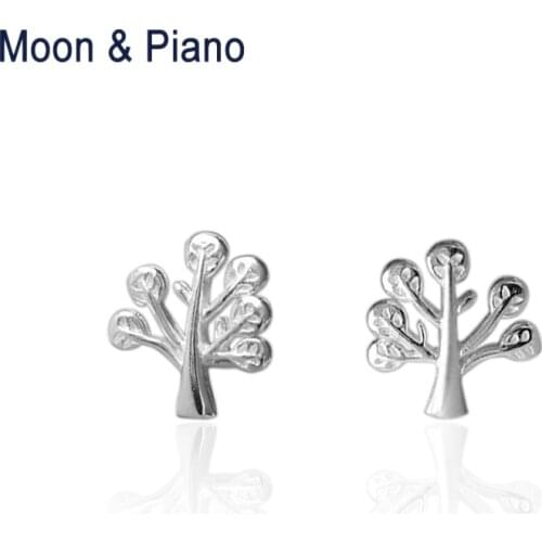 925 Sterling Silver Little Tree Stud Earrings For Lady Wedding Fine Jewelry Gift Womens Cute Birthday Gift Lovely Life Trees