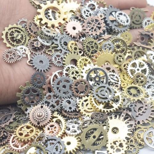 100 Gram/Lot Vintage Steampunk Wrist Watch Old Parts Gears Wheels Steam Punk Beads Findings for Jewelry DIY Making Bracelet