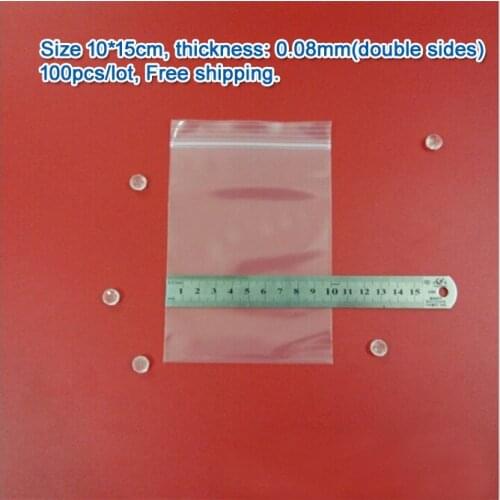 100pcs/lot high quality Transparent PE Zip Lock jewelry Gift Packaging Bags, 10*15cm clear plastic bags for clothing storage