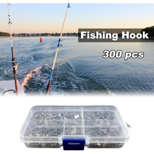 300Pcs Boxed Snaps Swivels Ball Bearing Multifunction Silver Portable Fishing Connector Accessories Kit Set for Outdoor Fishing