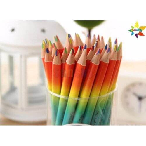 36pc/set new rainbow color Pencil 4 in 1 Coloured Drawing Pencil Art Supplies paniting set children gift Colour-filling pencil