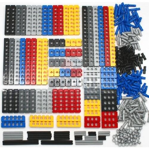 370 Pcs High-tech Parts Multiple Thick Brick with Holes Series Building Blocks MOC Bulk Accessory Cross Axle Pin Bush Bricks Toy