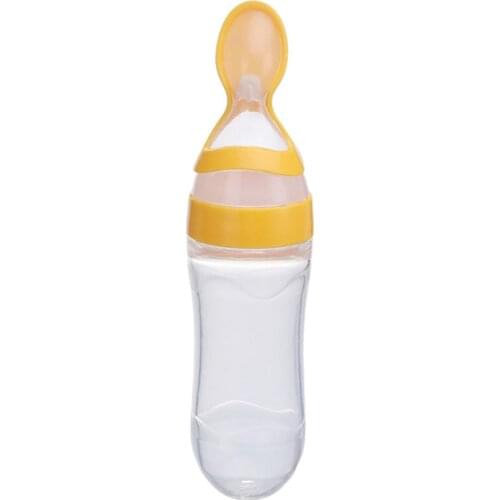 90ML Safe Newborn Baby Feeding Bottle Toddler Silicone Squeeze Feeding Spoon Milk Bottle Baby Training Feeder Food Supplement