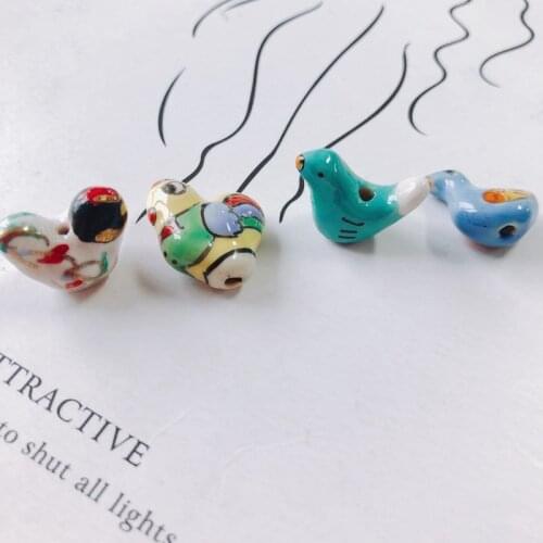 DIY jewelry accessories three-dimensional hand-painted rooster white dove mandarin duck duck straight hole loose beads