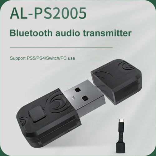AL-PS2005 Bluetooth Audio Transmitter Wireless Headset Adapter Receiver For PS5 Switch PC Computer With TYPE-C To USB OTG Cable
