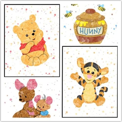 Disney 5D Diamond Painting Winnie the Pooh SquareRound Embroidery Cross Stitch Kit Painting Mosaic DIY Home Decoration Gift