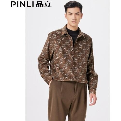 Free Shipping New Fashion Casual Autumn 2021 New Mens Male Shirt Brown Printed Long Sleeve Shirt Personality B213213046