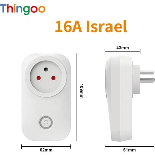 Wireless Remote Control Adapter Timer Monitor 16A Socket Power Israel Smart Plug Il With Tuya Cloud Alexa Google Home Assistant