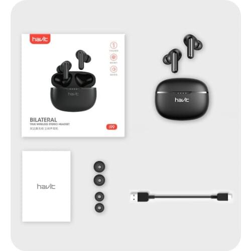 Havit I99 Bluetooth earphone Good sound True Wireless quality Stereo Earbuds In-ear Detection Technology Type-C Charging Port