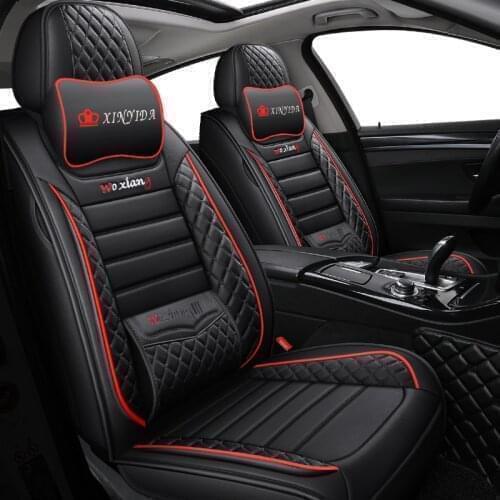 Black Red Leather Car seat covers For Land Rover Range Rover sport freelander 2 2010 discovery evoque Velar accessories