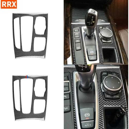 For BMW X5 X6 F15 F16 2014-2017 Carbon Fiber Accessories Interior Stickers Gear Box Panel Shifter Surround Frame Trim Car Stylin