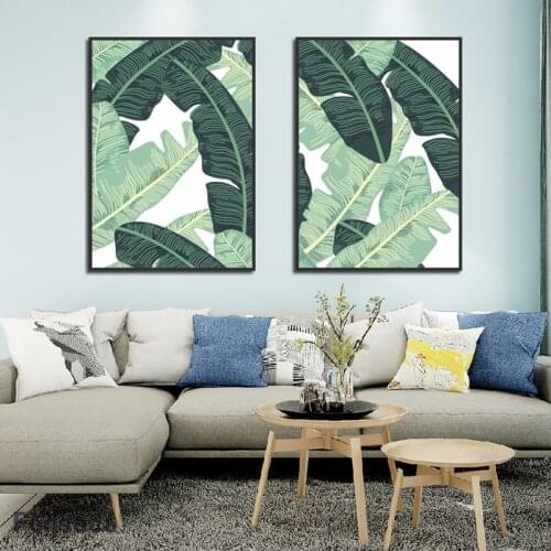 HD Print Nordic Style Tropical Plants Poster Frameless Canvas Painting Modular Pictures On The Wall Scandinavian Home Decor