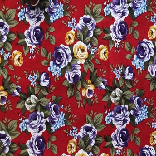 Graceful Red Blooming Peony Flower Printed 100% Cotton Poplin Fabric Quilting Baby Bedding Tilda Cloth Patchwork floral fabric