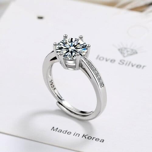 S925 classic simple silver ring rings for women engagement resizable rings for women fine jewelry