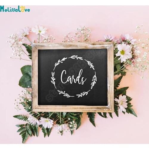 Circle Cards Wedding Party Decor Box Sticker Vinyl Sign Party Reception Sign Vinyl Decal Quote Board Chalkboard Sticker B811
