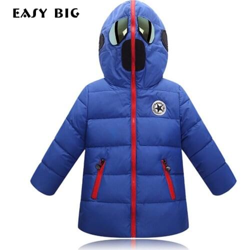 EASY BIG Winter Warm Hooded Children Down Jacket For Girls Unisex Children Parkas Jacket For Boys CC0110