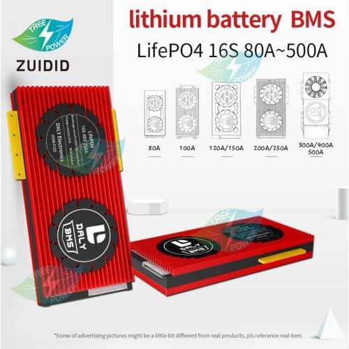 LiFePo4 48V BMS 16S 80A-500A 18650 batteria LFP PCM equilibrato al litio solare pannello E-bike Scooter
