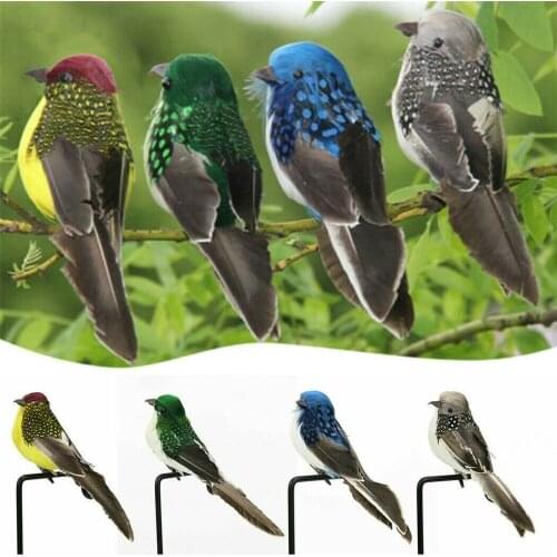 Mini Fake Bird Artificial Feather Foam Parrot Wedding Garden Ornament Festival Kawaii Aesthetic Home Room Decoration Accessories