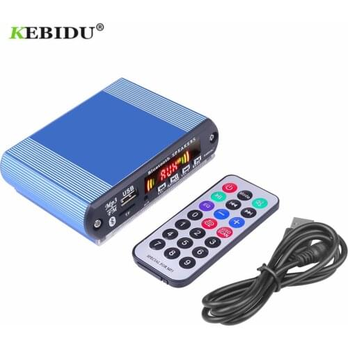 KEBIDU MP3 Decoder Board Module DC 5V 12V USB TF FM Radio Module Bluetooth MP3 Player with Recording Function Car Kit DIY