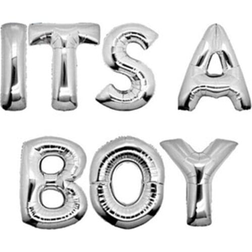 16 Inch ITS A GIRL ITS A BOY Aluminum Film Balloon Set To Send Straws Boy And Girl Birthday Baby Hundred Days Decoration