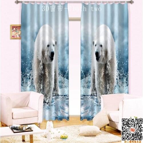 The New Luxury Hotel Curtains 3 D Printing All Polar Bear Curtain Shading Fierce Glacier