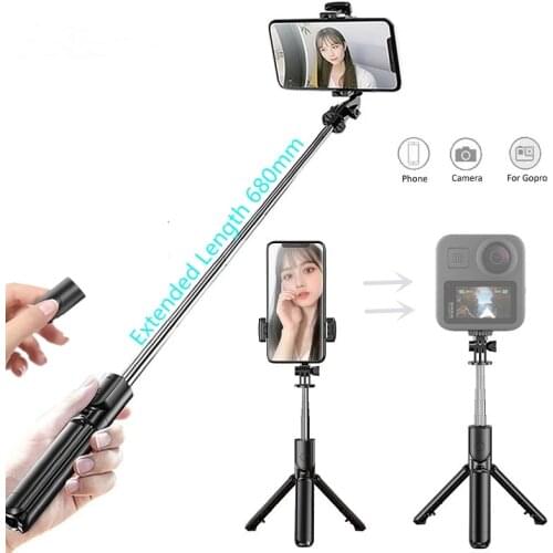 2021 New 4 in 1 Mini Bluetooth Wireless Selfie Stick Foldable Tripod Monopods For Gopro action camera For Smartphone