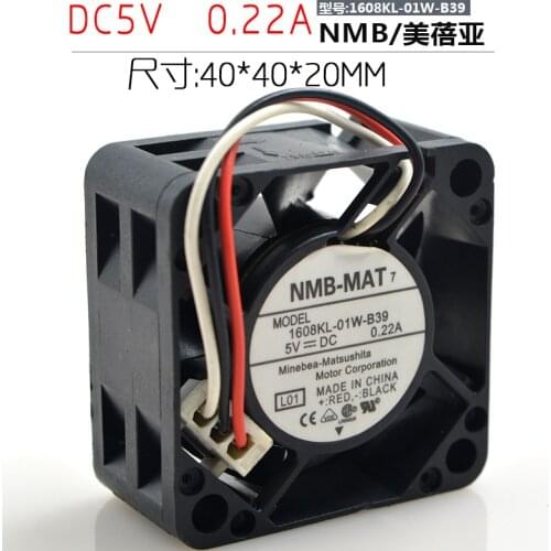 New original 1608KL-01W-B39 5V 0.22A 4cm 4020 router switch cooling fan