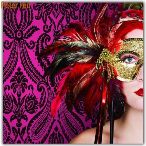 Peter ren Diy Diamond painting cross stitch 5 Round\square Diamond Mosaic Rhinestone Full icon Diamond embroidery "Mask Beauty"