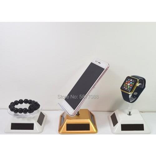 IPhone Solar Display Stand Powered Both by Solar Energy and Battery Rotating Bracket Mobile Phone Store Base Holder