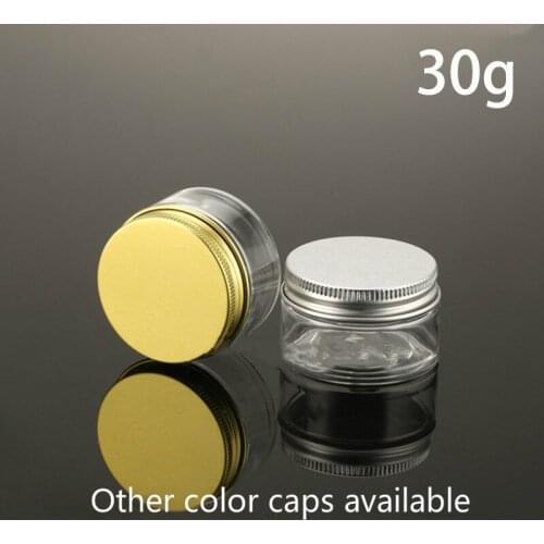 30g Empty Clear Plastic Jar 1oz Refillable Transparent Bottle Cosmetic Lotion Cream Coffee Spice Pill Sample Container 10pcs