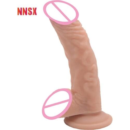 NNSX Realistic Dildo Erotic Soft Anal Plug Strong Suction Cup Masturbation Toy for Adult G-spot Orgasm Sex Toys for Woman Men