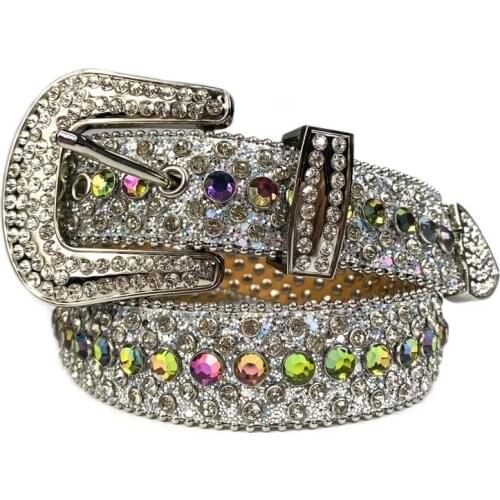 1Pc Fashion Rhinestone Belt Luxury Studded Belt Western Cowboy Jeans Sparkle Designer Belts For Women Men Cinturones Para Hombre