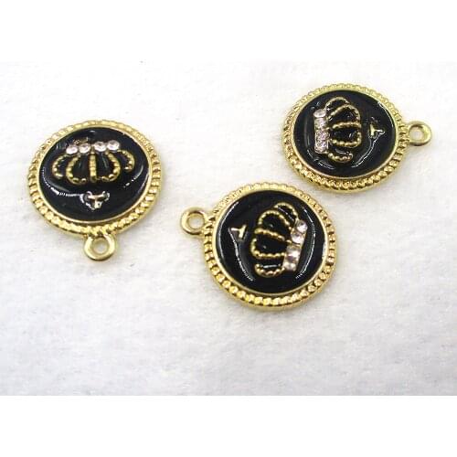 10pcs/set 16mm crown charm enamel charm for jewelry making fashion charm earring pendant metal charm Making Findings XL430