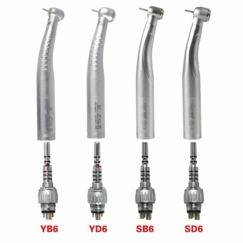 Dental High Speed LED Fiber Optic E-generator Push Button High Speed handpiece + 6Hole Quick Coupling fit KAVO Style