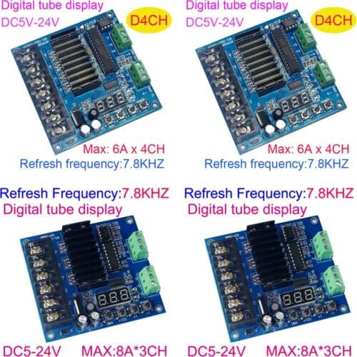 WS-DMX-D3CH/D4CH DC5-24V 12V LED RGB Controller 3CH 4CH DMX512 Decoder Dimmer Drive for LED Strip lights lamp