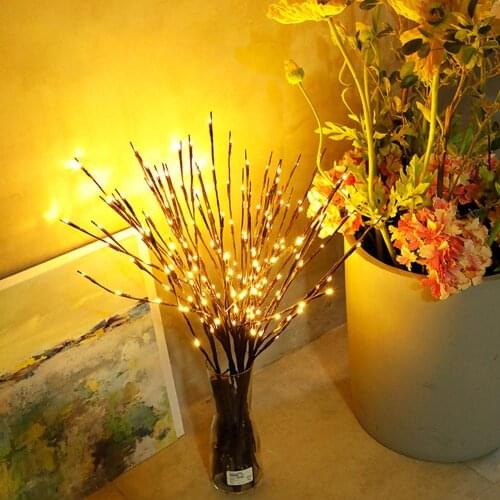 Multi-use 20LED Christmas LED Willow Branch Lamp Battery Powered Home Decorative Christmas Ornaments Christmas Tree Decorations