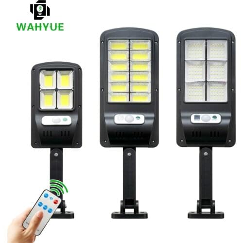 Solar Led Light Outdoor 3000mah IP65 Waterproof Solar Street Lamp PIR Motion Sensor Garden Wall Patio Lights with Remote Control
