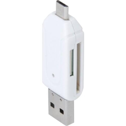 USB 2.0 + USB mini OTG SD Card Reader Cell Phone Tablet PC