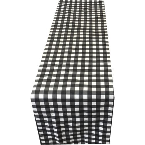 Zeren Home Black White Plaids Stain resistant Runner 100x25 cm