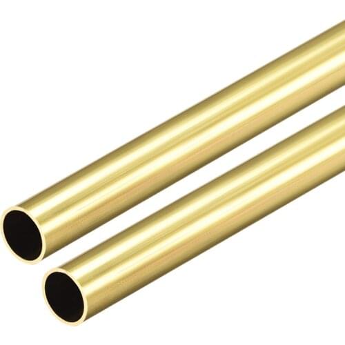 Uxcell Brass Round Tube 300mm Length 9mm OD 0.5mm Wall Thickness Seamless Straight Pipe Tubing 2 Pcs
